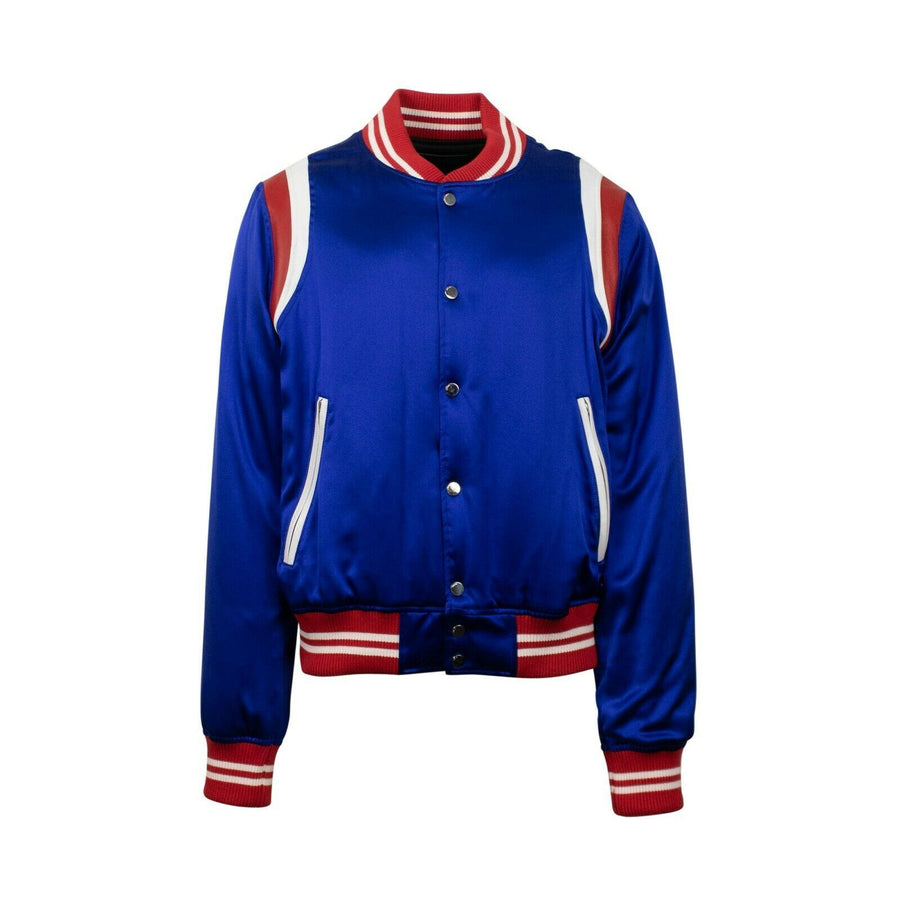 Varsity Baseball Bomber Jacket - Blue / Red