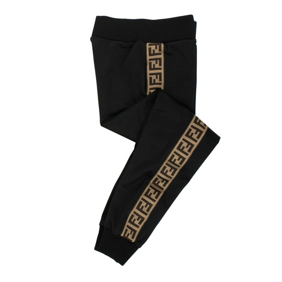 Polyester Blend Logo Design Jersey Sweatpants - Black