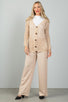 Ladies fashion button down closure crochet knitted color-block cardigan