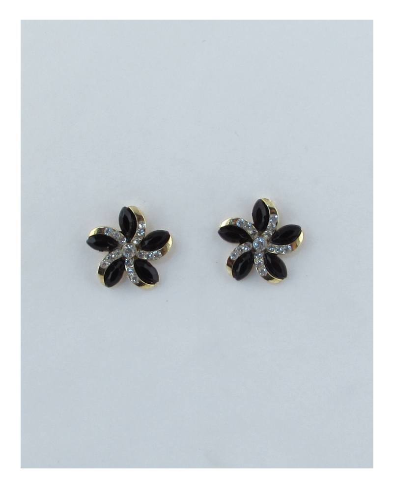 Flower rhinestone stud earrings