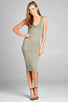Ladies fashion sleeveless double deep v-neck knit mini dress