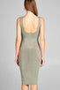 Ladies fashion sleeveless double deep v-neck knit mini dress