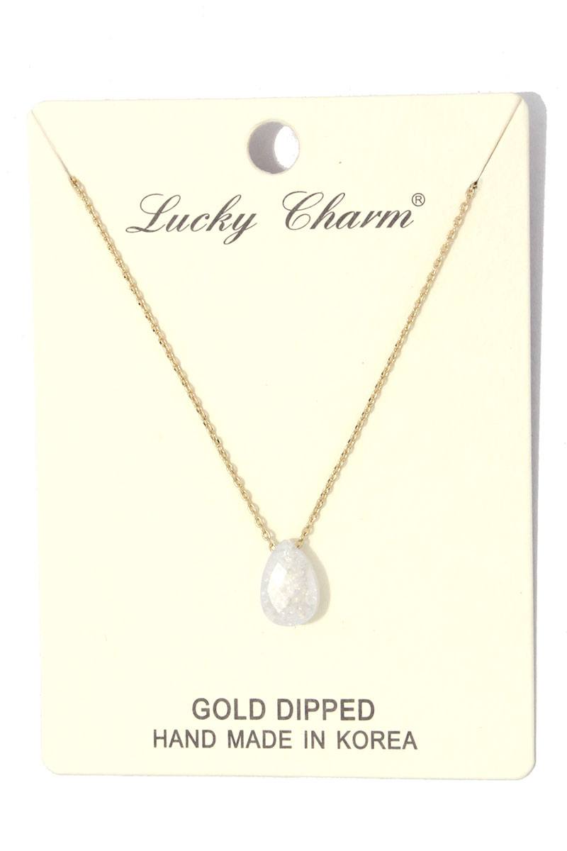 Tear drop charm necklace