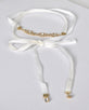 Layered Rhinestone Detailing and Tie Up Pattern Choker Necklace