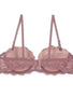 Ladies fashion floral lace overlay demi bra w/underwire
