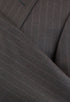 Striped Super 130's Wool 2 Button Suit - Brown