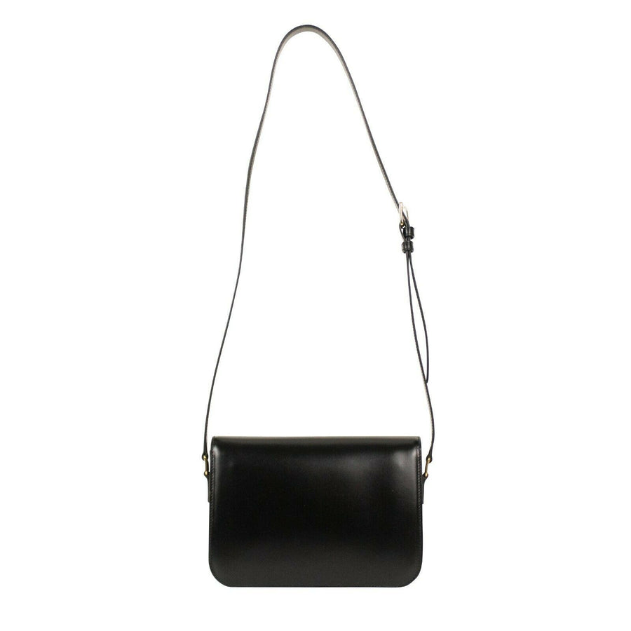 Calfskin Leather Medium Triomphe Cross Body Bag - Black