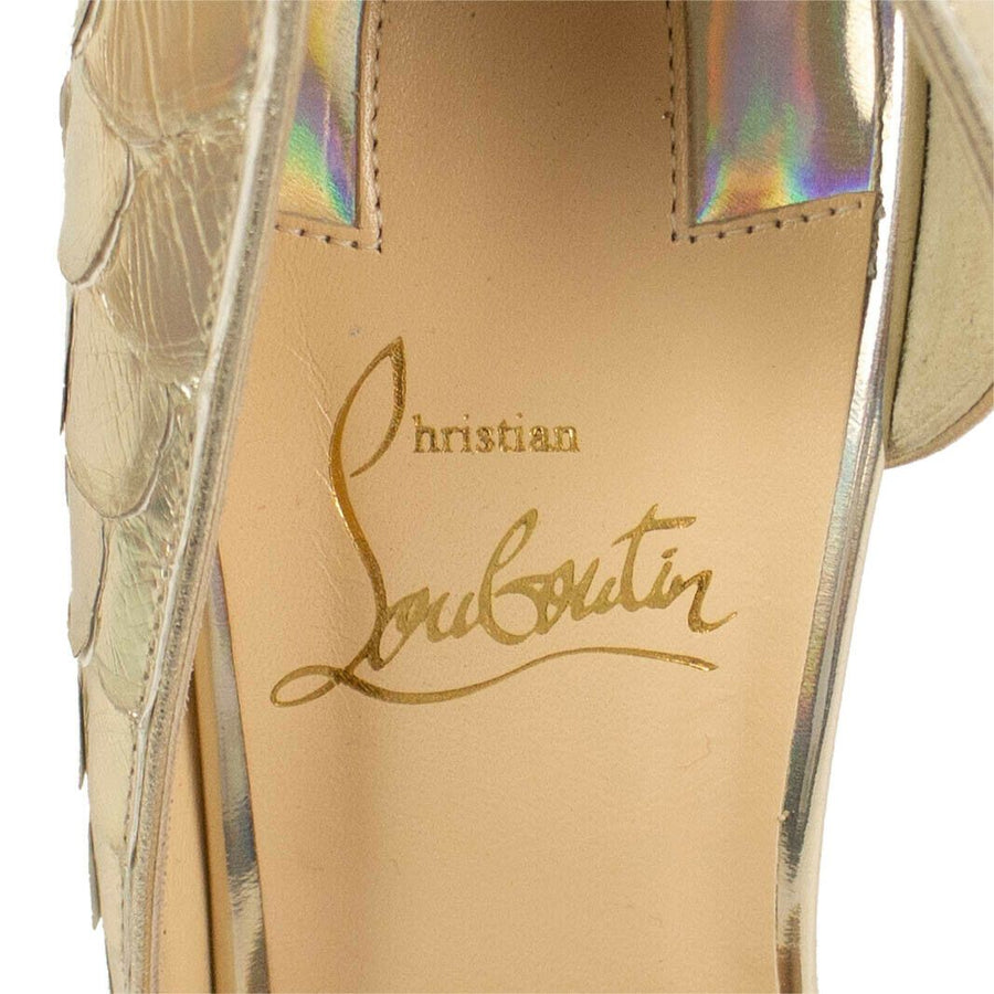 Iriza Python 100mm Half D'orsay Pumps - Iridescent Gold