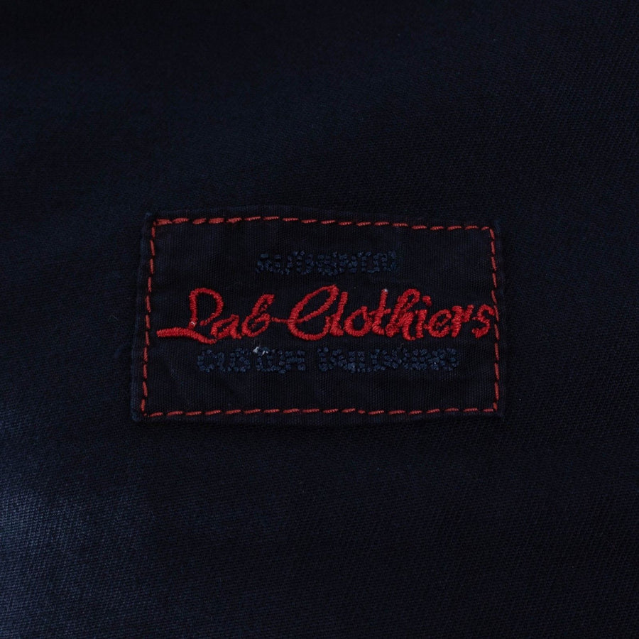 Navy Blue Cotton Blend Pants