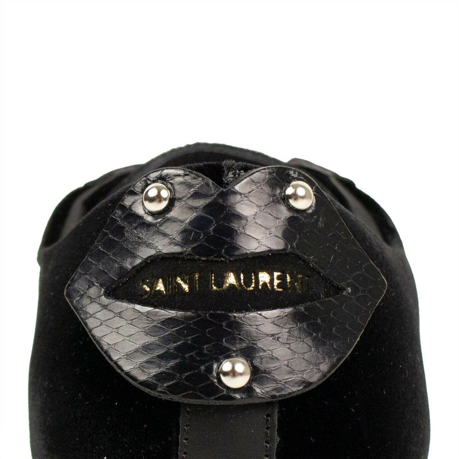 Velvet Metallic Lip Sneaker - Black