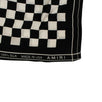 Silk Checkerboard Bandana Key Chain - Black And White