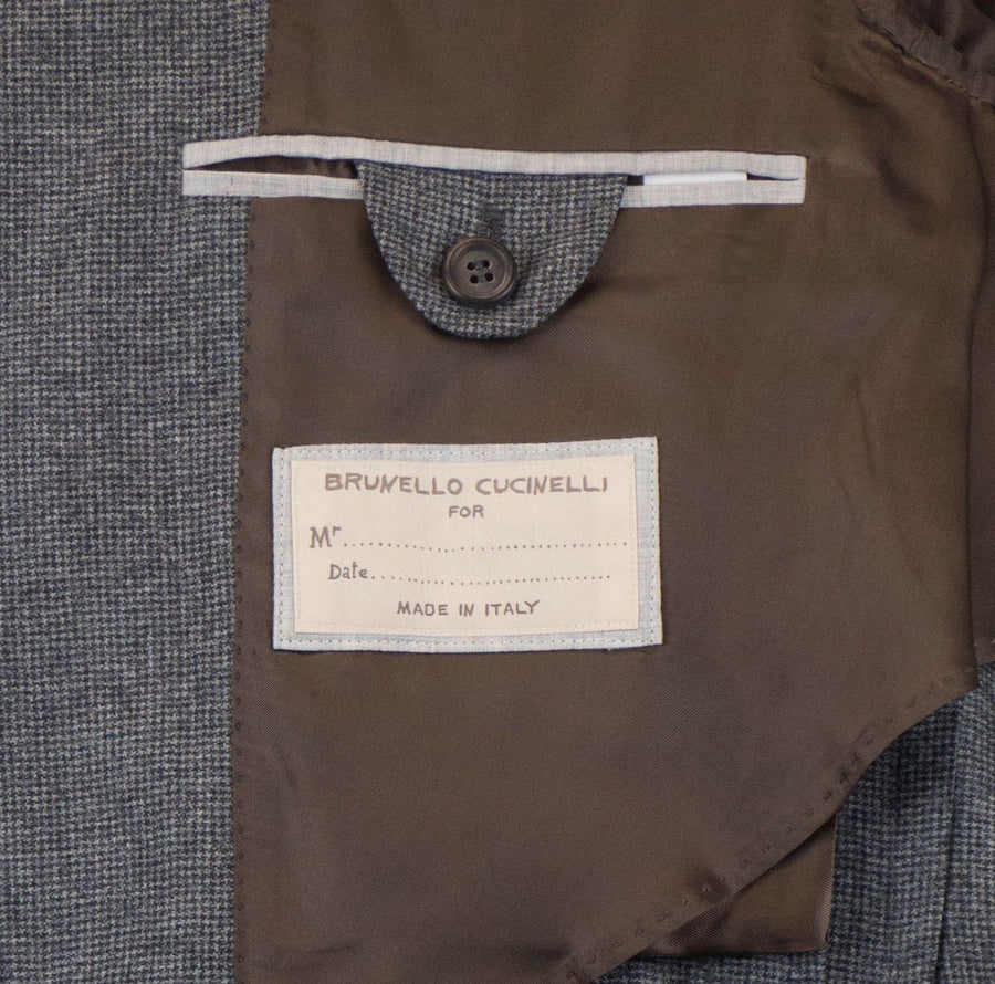 Cashmere Blend Houndstooth 3/2 Button Sport Coat - Gray