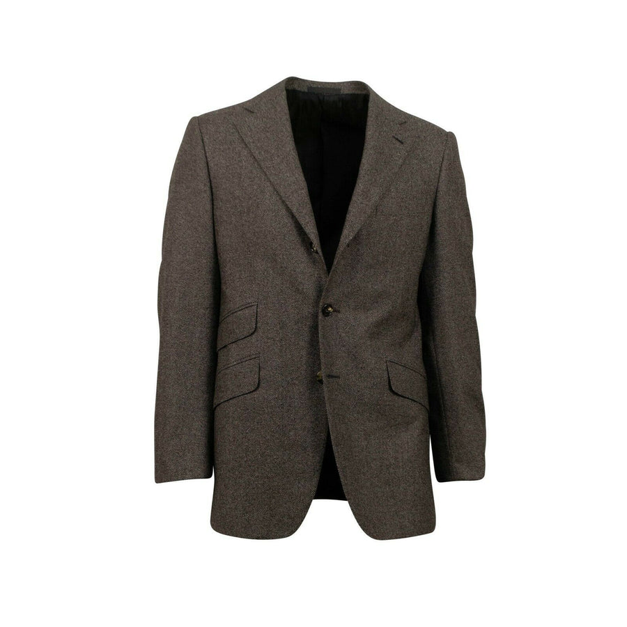 Drop 7 Tweed Wool Three Roll Two Button Wool Sport Coat - Brown