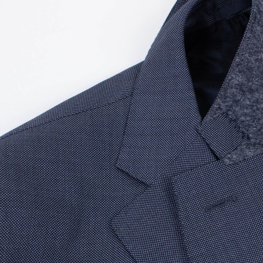 Drop 8 Birdseye Wool Three Button Suit - Blue