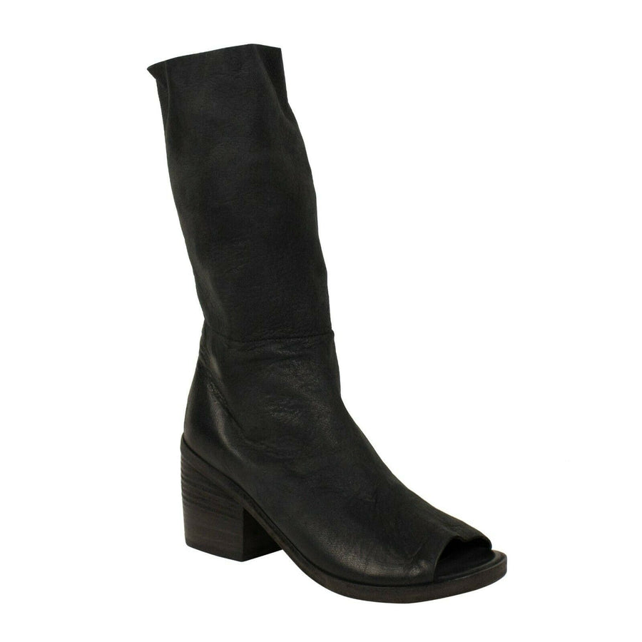 Zuccola Open Toe Leather Boots - Black