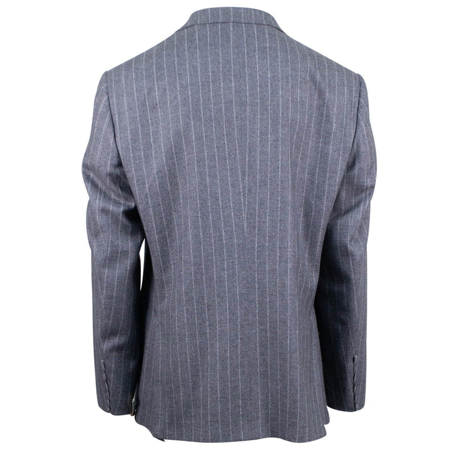 Doriani By Caruso Drop 7 Pin-Striped Wool Three Roll Two Button Suit - Gray