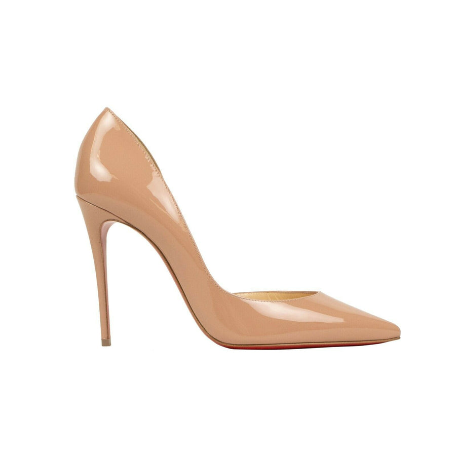 'Iriza' Patent Leather Heels - Nude