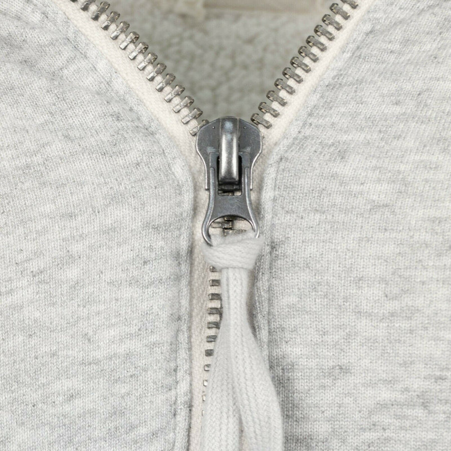 Fleece Sherpa Lined Zip Up Hoodie - Gray