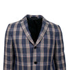Drop 8 Plaid 3 Roll 2 Button Linen Sport Coat - Blue