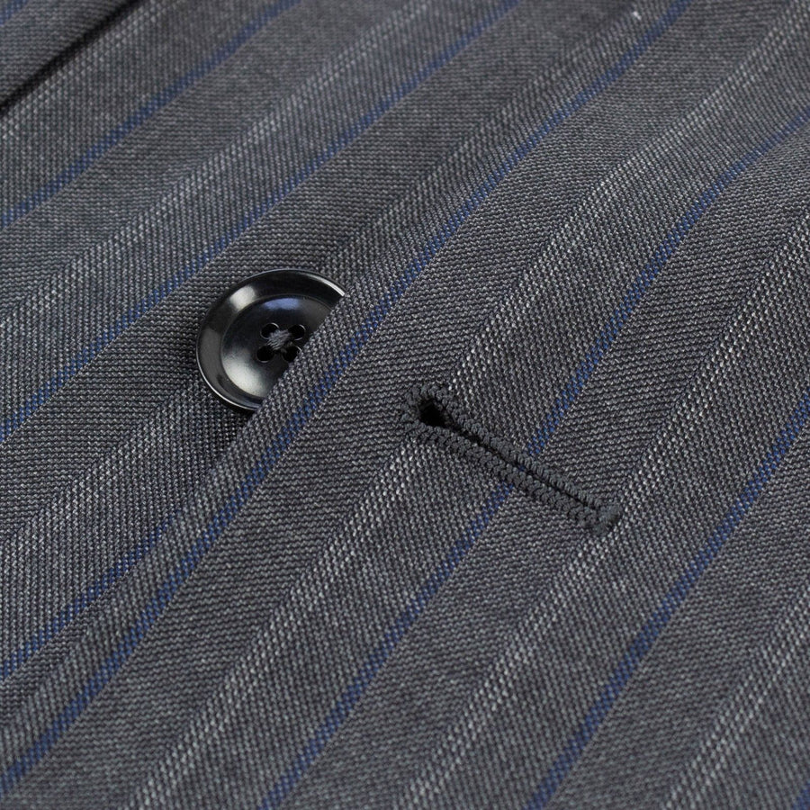 Drop 6 Multi Striped Wool Double-Breasted Suit - Heather Grey