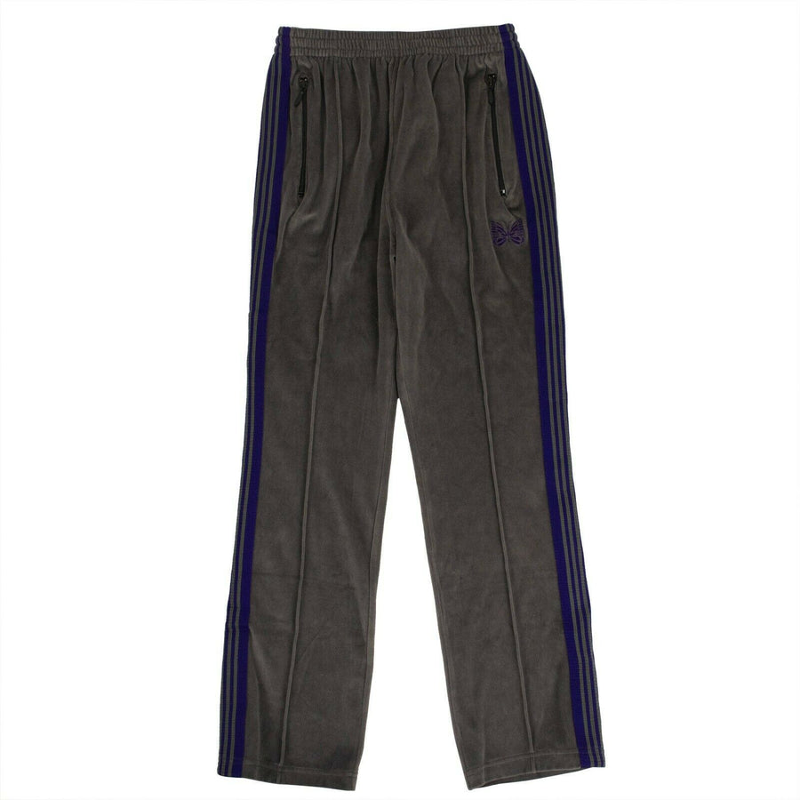 Velour Side Stripe Track Pants - Gray