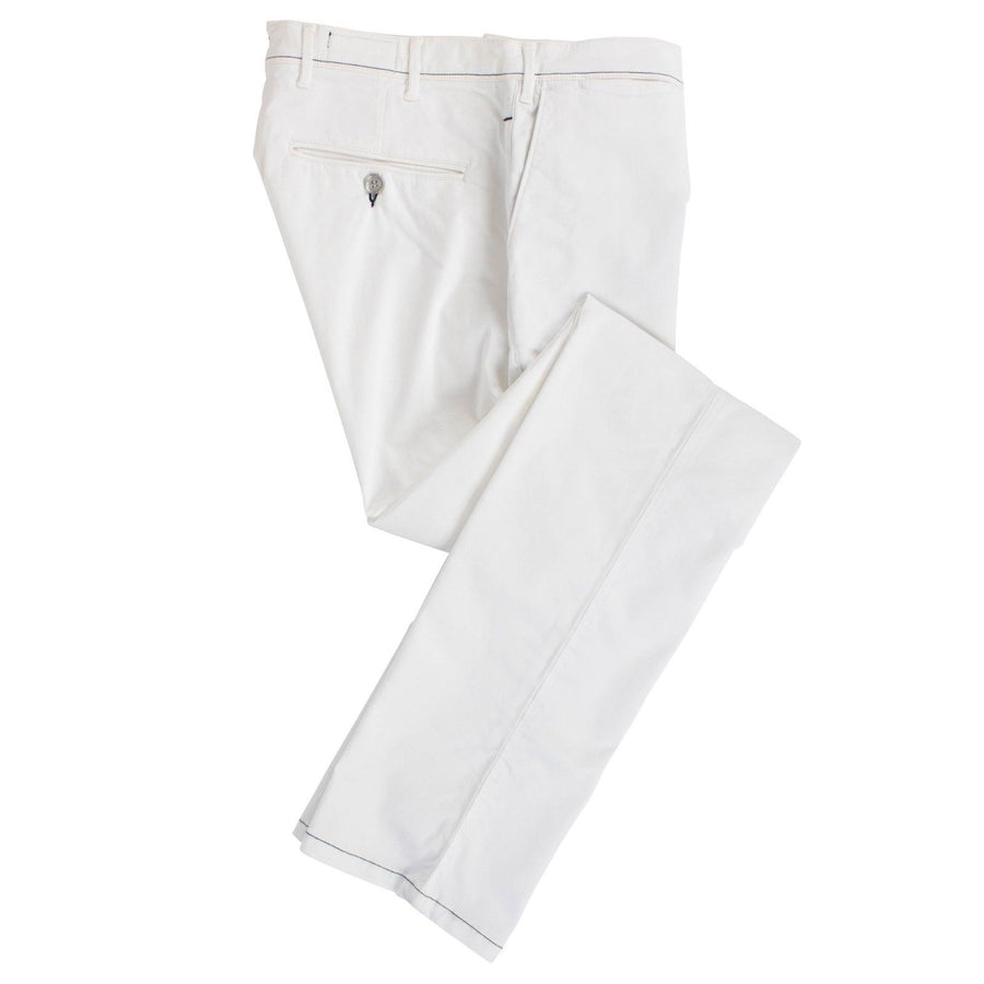 White Cotton Blend Pants