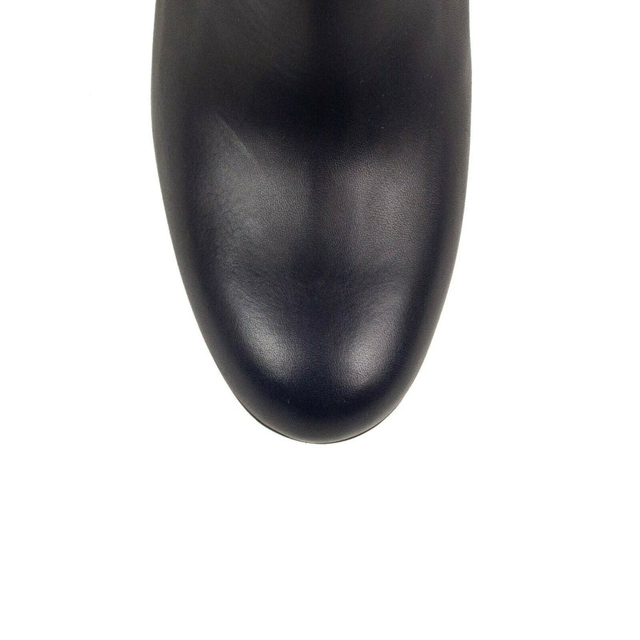 'Suzi Folk' 85mm Boots Heels - Navy