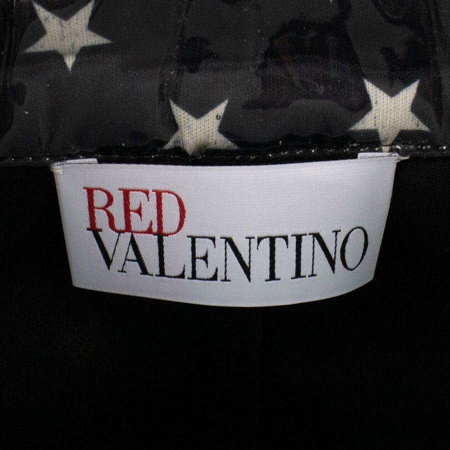 Star Print Plastic Short Sleeve Coat - Black