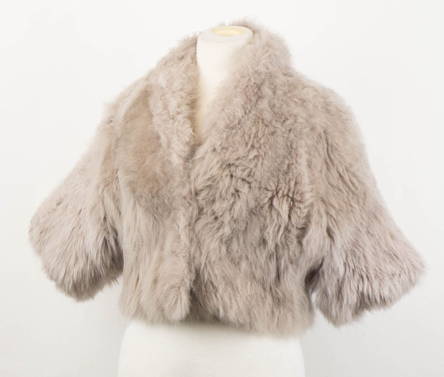 Cashmere Fur Shearling Leather Jacket - Gray
