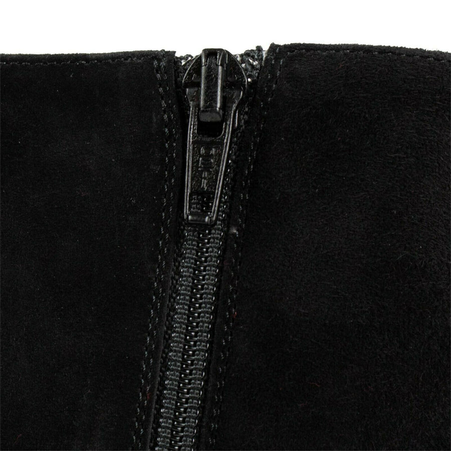 Suede Bianca 120mm Pump Boots - Black