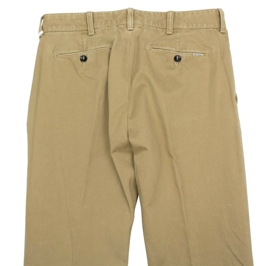 Cotton Classic Fit Pants - Camel