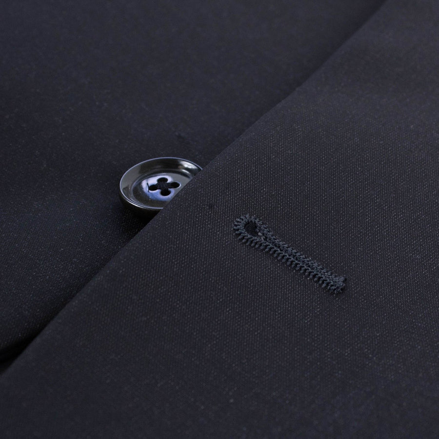 Drop 8 Wool Blend Solid Two Button Suit - Black