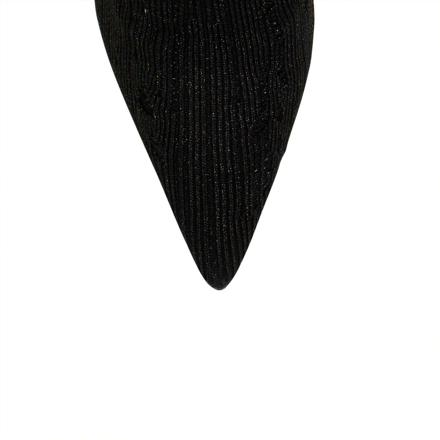 'Sandrine' Stretch Knee Boots - Black