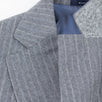 Striped Wool Two Button Suit - Grey