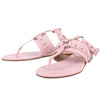 Pink Ankle Strap Leather Sandals