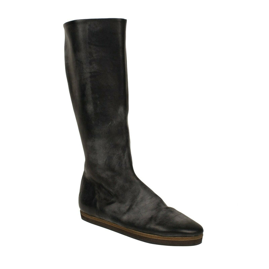 Distressed Horse Leather Boots - Black