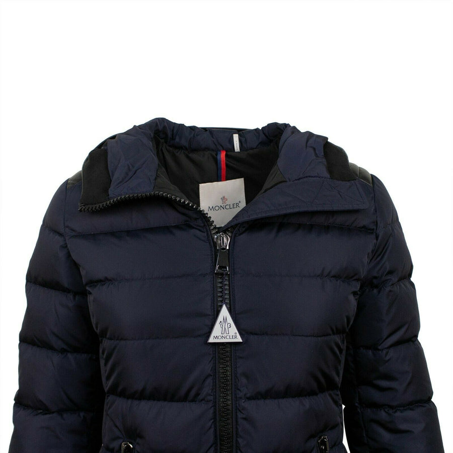 'Talev' Down Filled Quilted Puffer Long Coat - Navy Blue