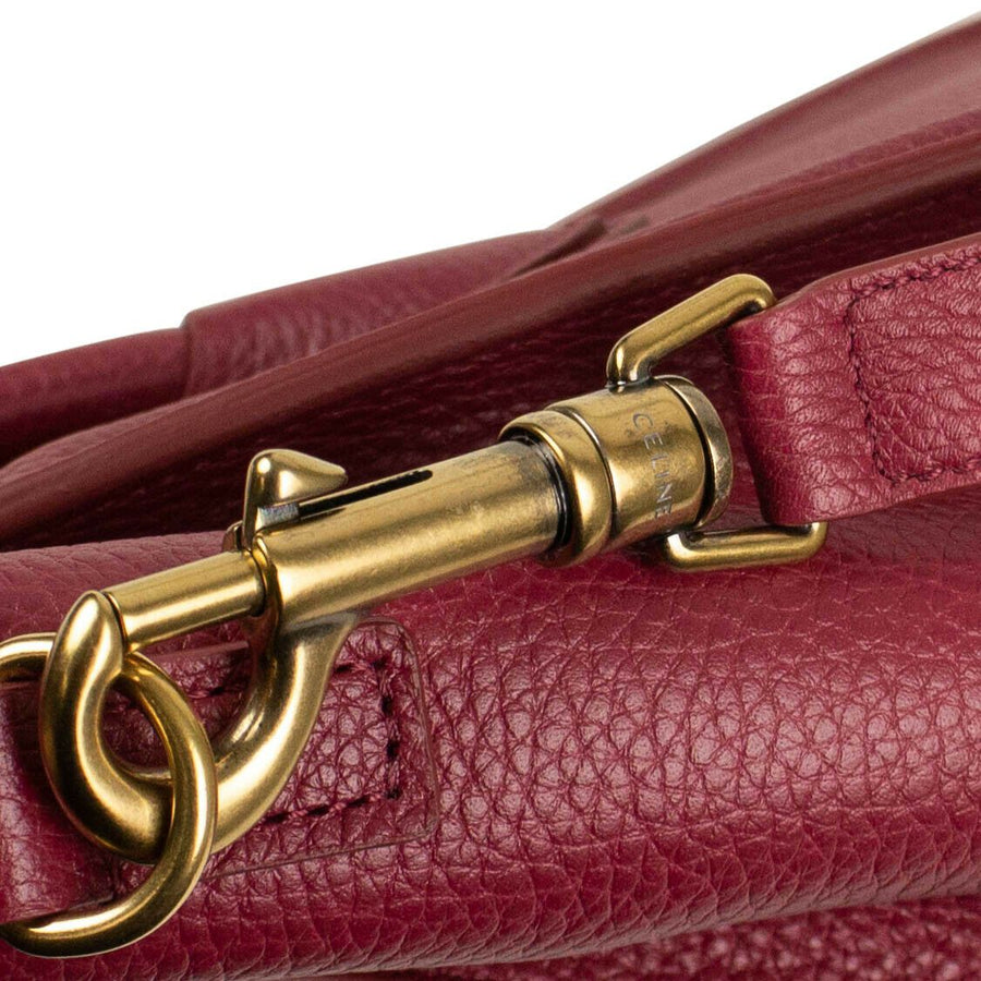 Drummed Calfskin Nano Luggage Cross Body Bag - Raspberry Pink