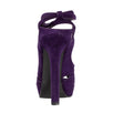 Suede Open Toe Cutout Sandal Pumps - Purple
