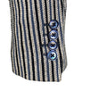 Striped Cotton Double Breasted Sport Coat - Blue