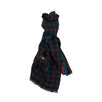 Cashmere Scotland Tartan Print Shawl Scarf - Navy / Red