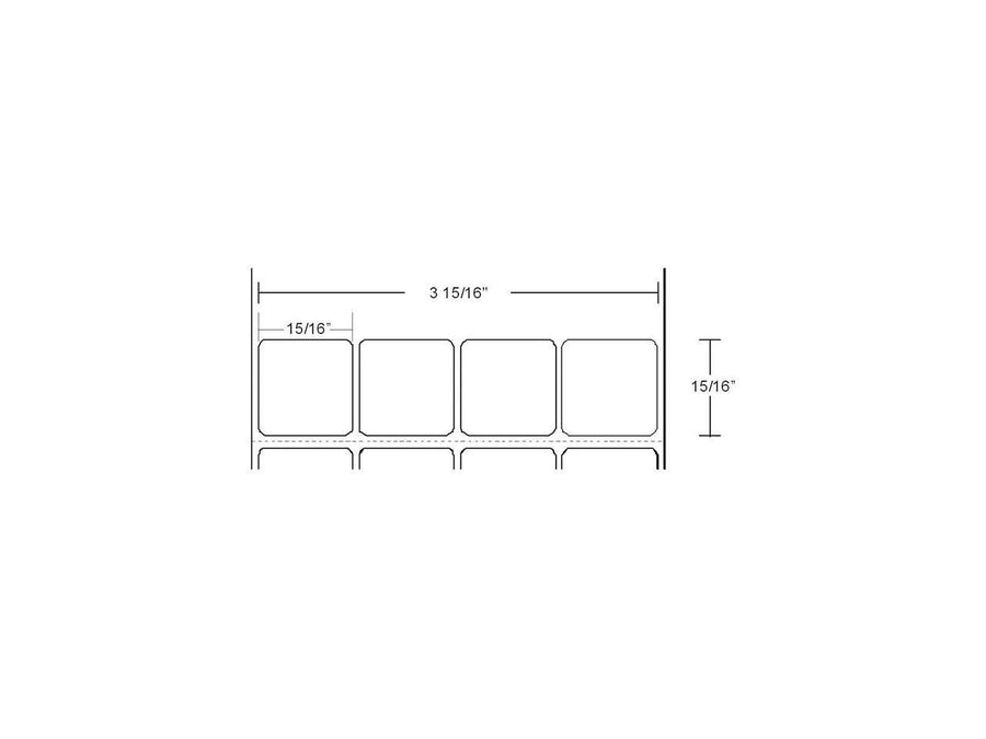 Zebra Z-Xtreme 5000T 2 190 labels/roll 0.9375x 0.9375 Thermal Label Paper 4-Pack 10008404