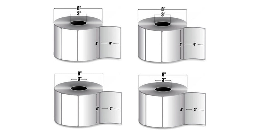Zebra 72291 Z-Select 4000T Thermal Transfer Paper 1870/Roll 4x3 Length White 4-Pack 72291