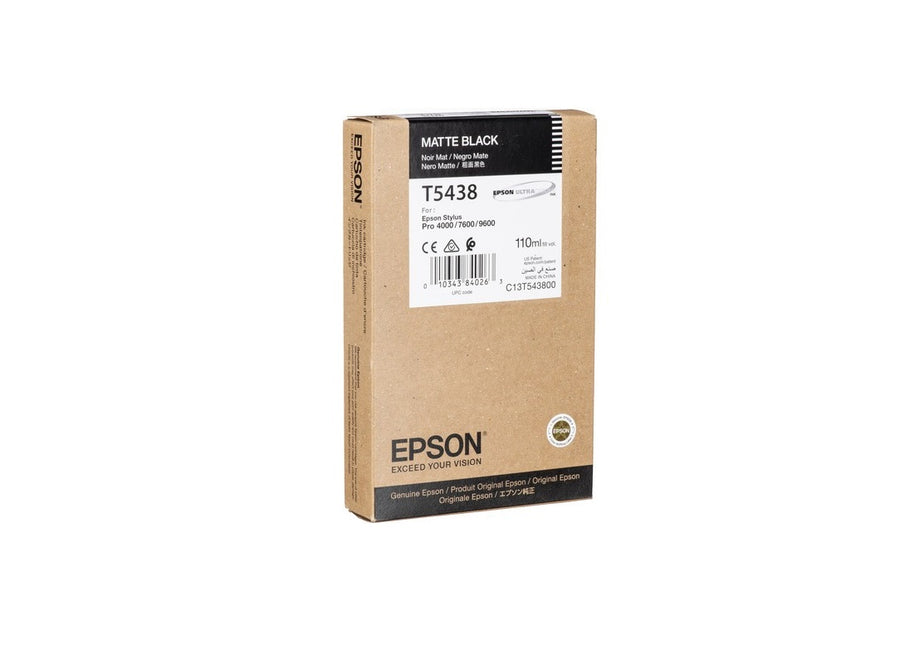 Epson C13T543800 Matte Black Ink Cartridge For Stylus Pro 4000 4800 7600 9600 110ml