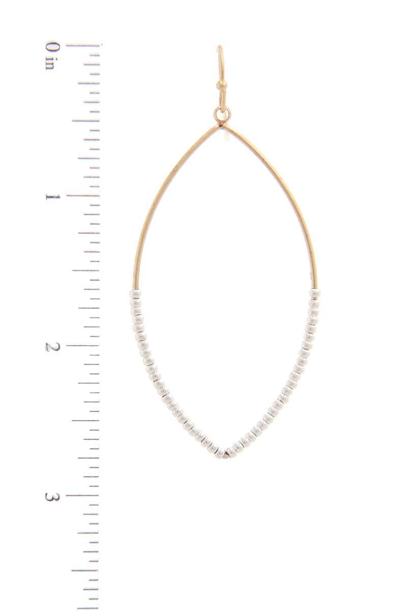 Beaded Pointed Oval Drop Earring