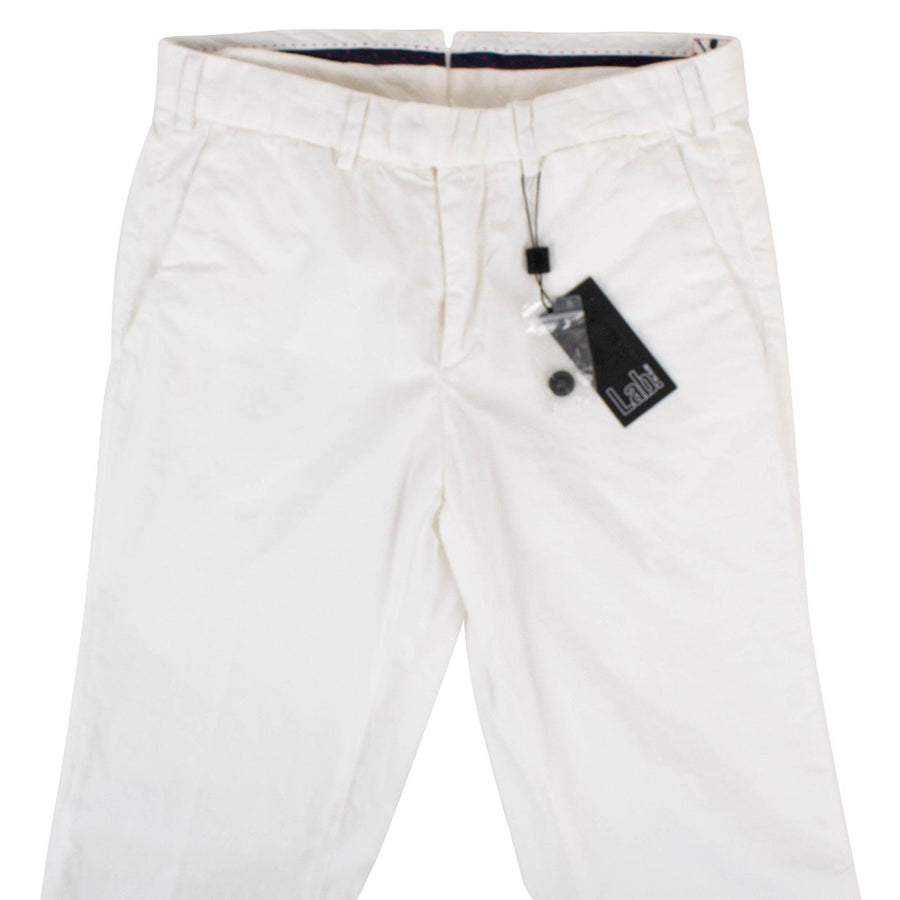 White Cotton Blend Pants