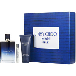 Jimmy Choo Blue By Jimmy Choo Edt Spray 3.3 Oz & Aftershave Balm 3.3 Oz & Edt Spray .25 Oz Mini