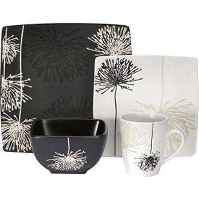 Marianne Blk/Wht Stone DW 16pc