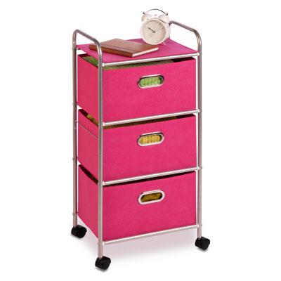 3Drawer Rolling Fabric Cart Pk