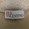 Lamb Fur With Lambskin Leather Detail Coat - Off White / Red